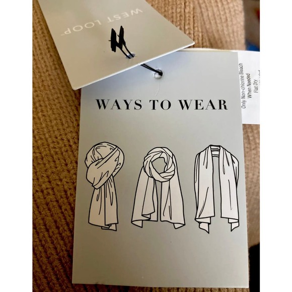 West Loop, Knit Scarf, Brown Winter Accessories * Warmth, Fashion, One Size H154 - Picture 2 of 5